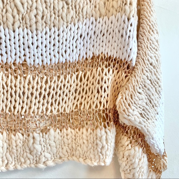 Free People Cropped Knit Sparkle Oversized Sweater - Picture 8 of 14